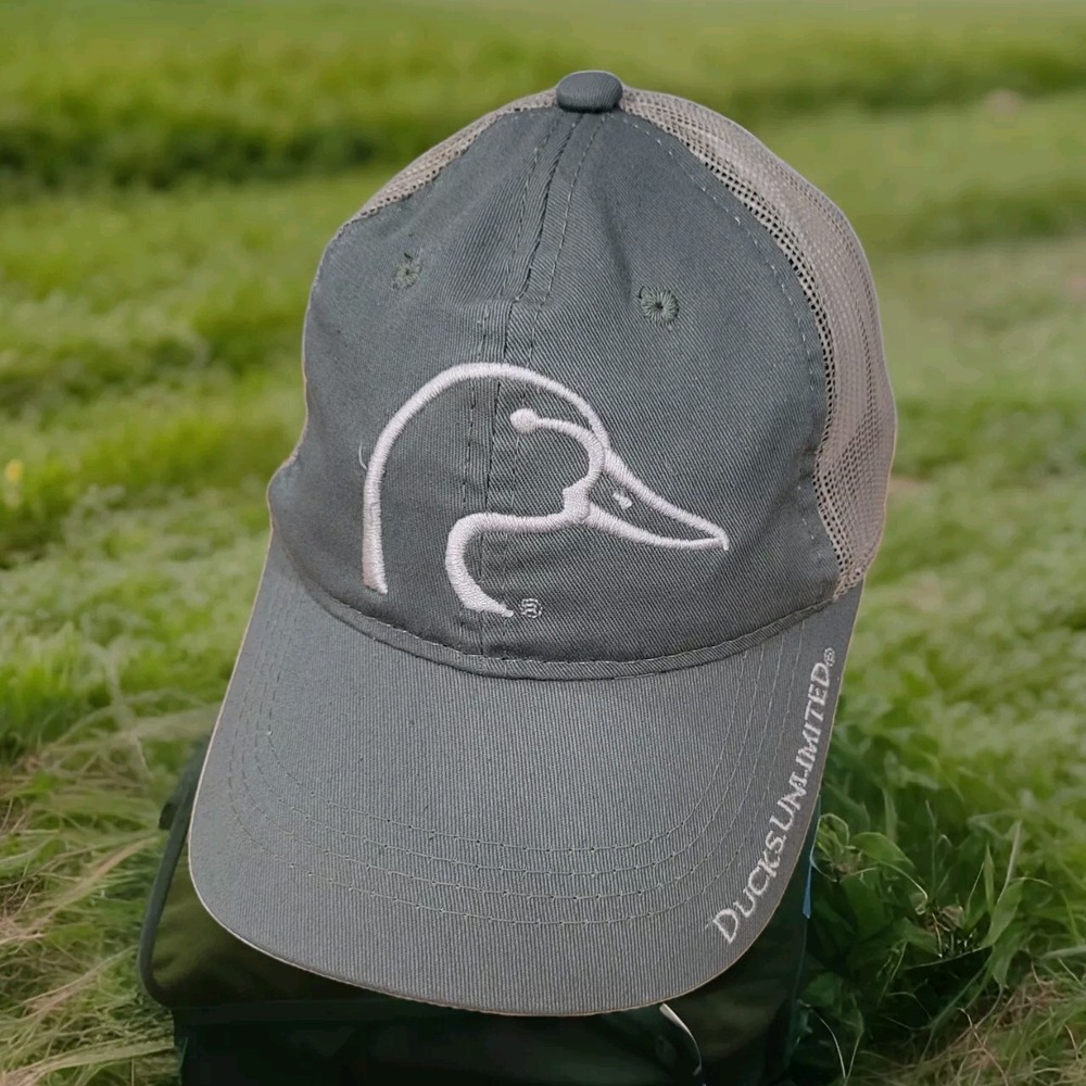 Ducks Unlimited Trucker Hat Mesh Cap Adjustable Hook & Loop‎ SnapBack Green